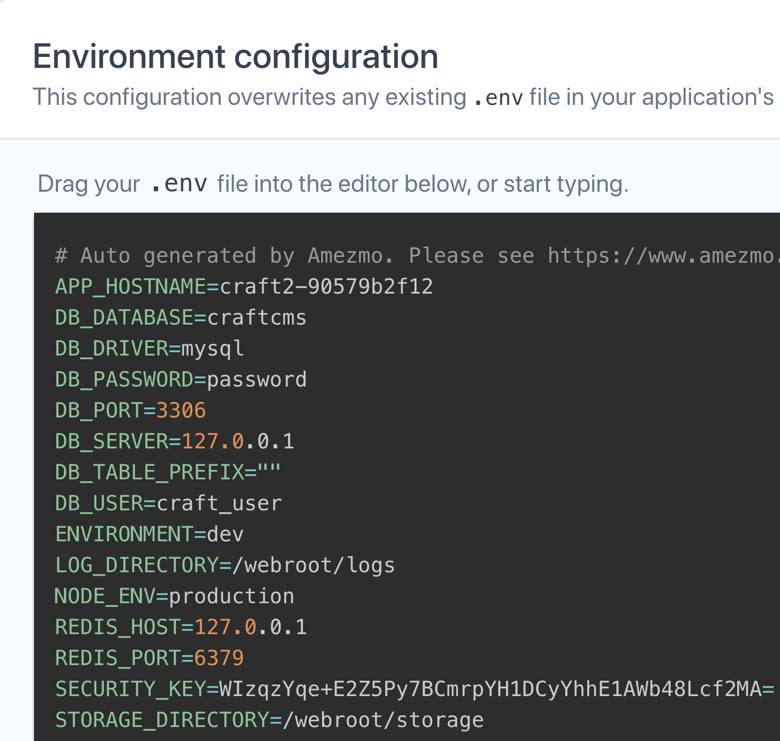 Craft CMS Environment Variables