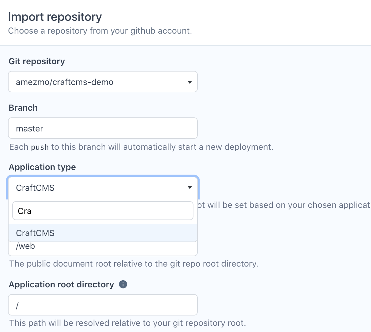Craft CMS Hosting Dropdown Menu Item