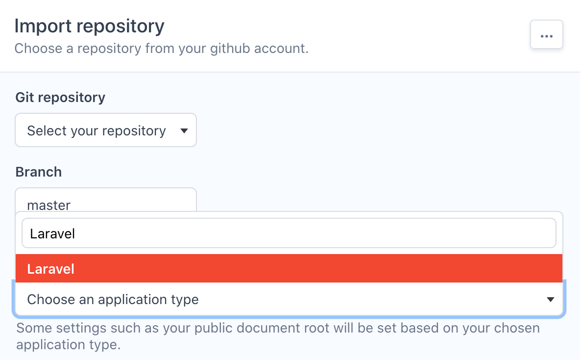 Laravel application selector