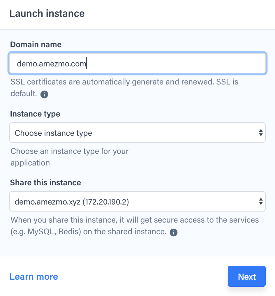 Share instance with other instances